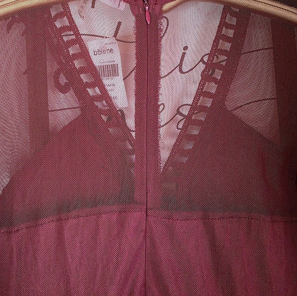 NEW Bohme Elegant Burgundy Lace Maxi Dress Size Small - Picture 11 of 12